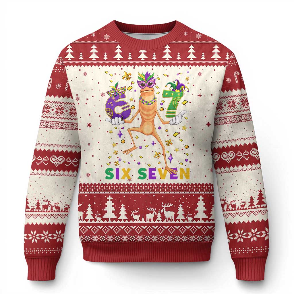 67 Mardi Gras Ugly Christmas Sweater Marcus The Worm Carnival Trendy Meme