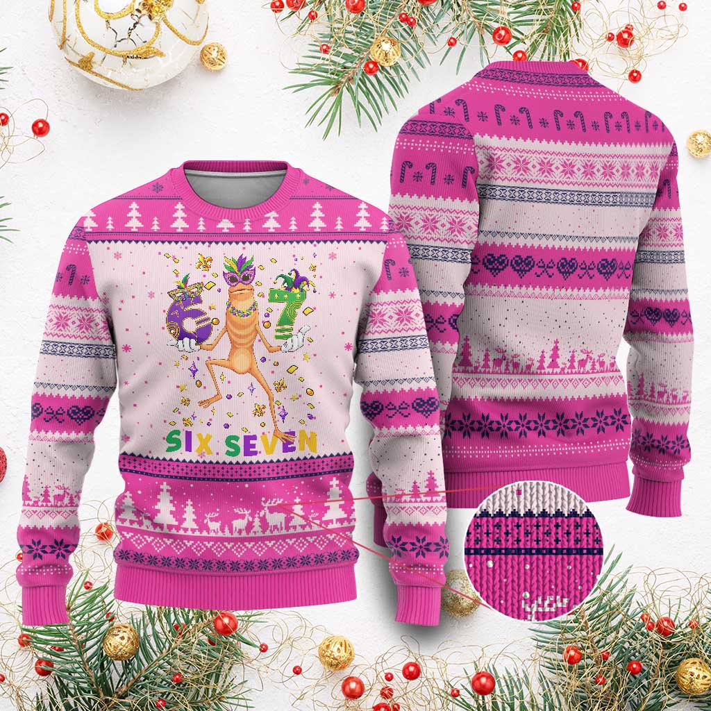 67 Mardi Gras Ugly Christmas Sweater Marcus The Worm Carnival Trendy Meme