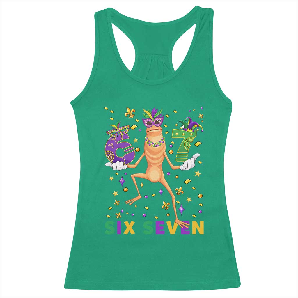 67 Mardi Gras Racerback Tank Top Marcus The Worm Carnival Trendy Meme
