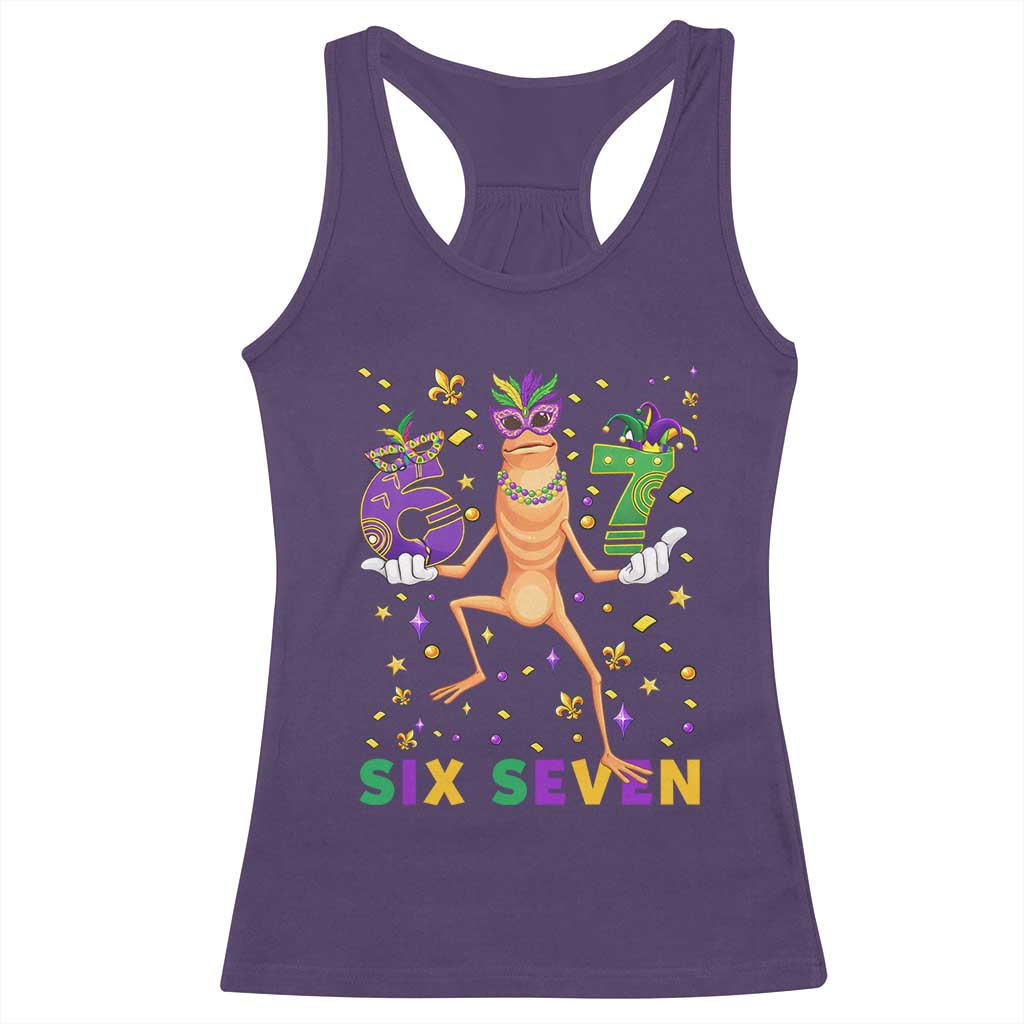 67 Mardi Gras Racerback Tank Top Marcus The Worm Carnival Trendy Meme