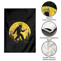 Mardi Gras Bigfoot Garden Flag Funny Sasquatch Carnival Trendy Meme