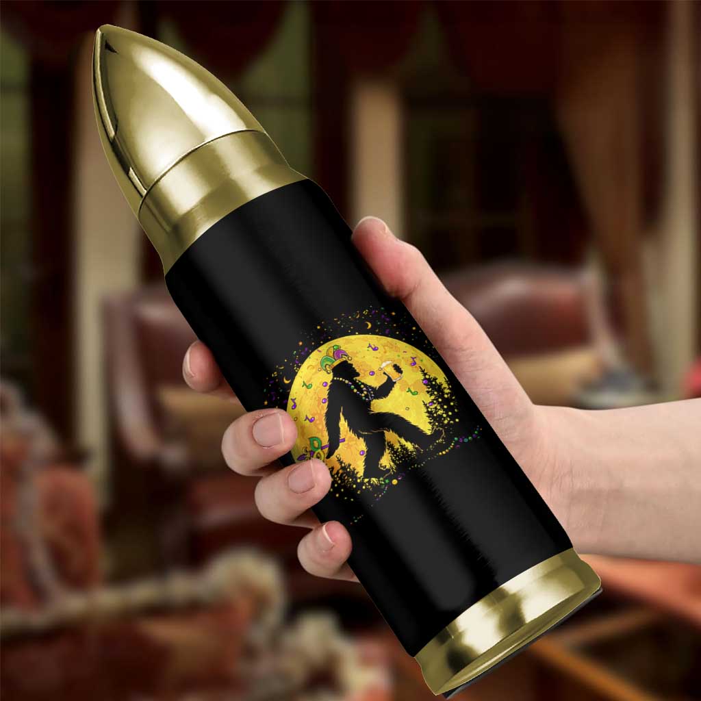 Mardi Gras Bigfoot Bullet Tumbler Funny Sasquatch Carnival Trendy Meme