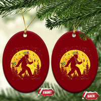 Mardi Gras Bigfoot Ceramic Ornament Funny Sasquatch Carnival Trendy Meme