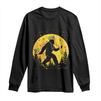 Mardi Gras Bigfoot Long Sleeve Shirt Funny Sasquatch Carnival Trendy Meme