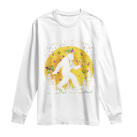 Mardi Gras Bigfoot Long Sleeve Shirt Funny Sasquatch Carnival Trendy Meme