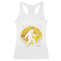 Mardi Gras Bigfoot Racerback Tank Top Funny Sasquatch Carnival Trendy Meme