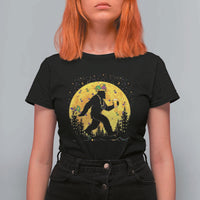 Mardi Gras Bigfoot T Shirt For Women Funny Sasquatch Carnival Trendy Meme