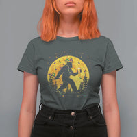 Mardi Gras Bigfoot T Shirt For Women Funny Sasquatch Carnival Trendy Meme