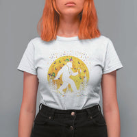 Mardi Gras Bigfoot T Shirt For Women Funny Sasquatch Carnival Trendy Meme