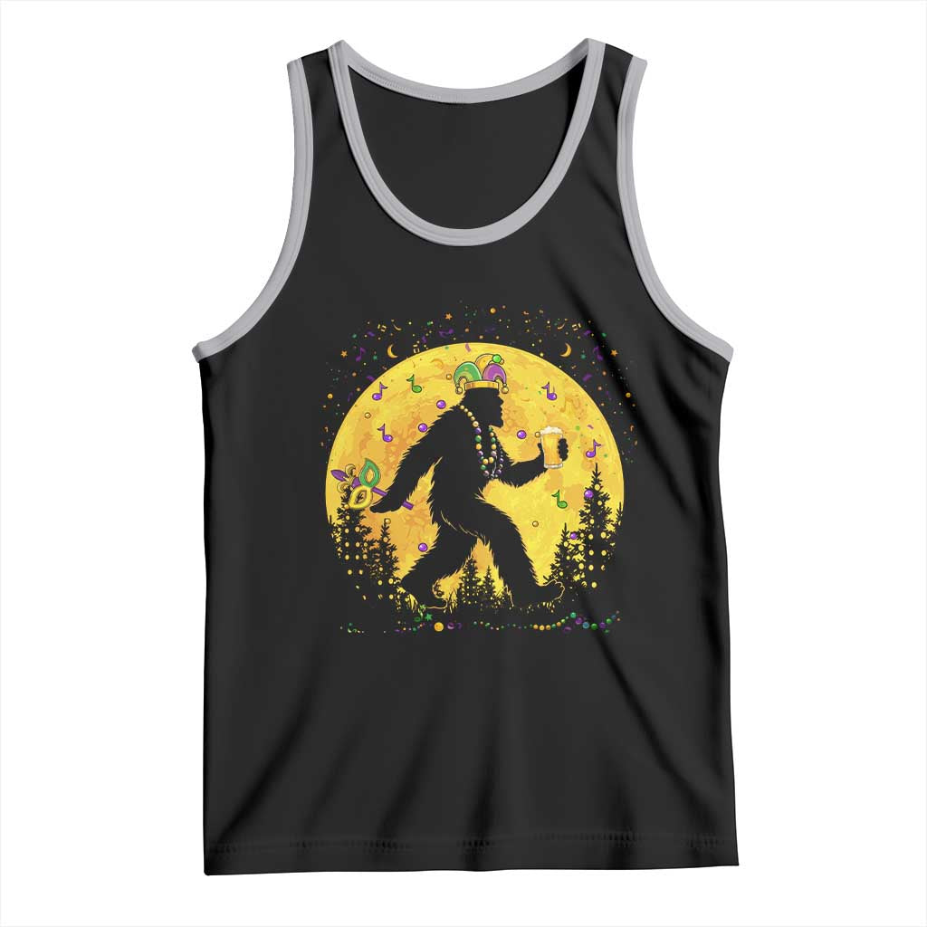 Mardi Gras Bigfoot Tank Top Funny Sasquatch Carnival Trendy Meme