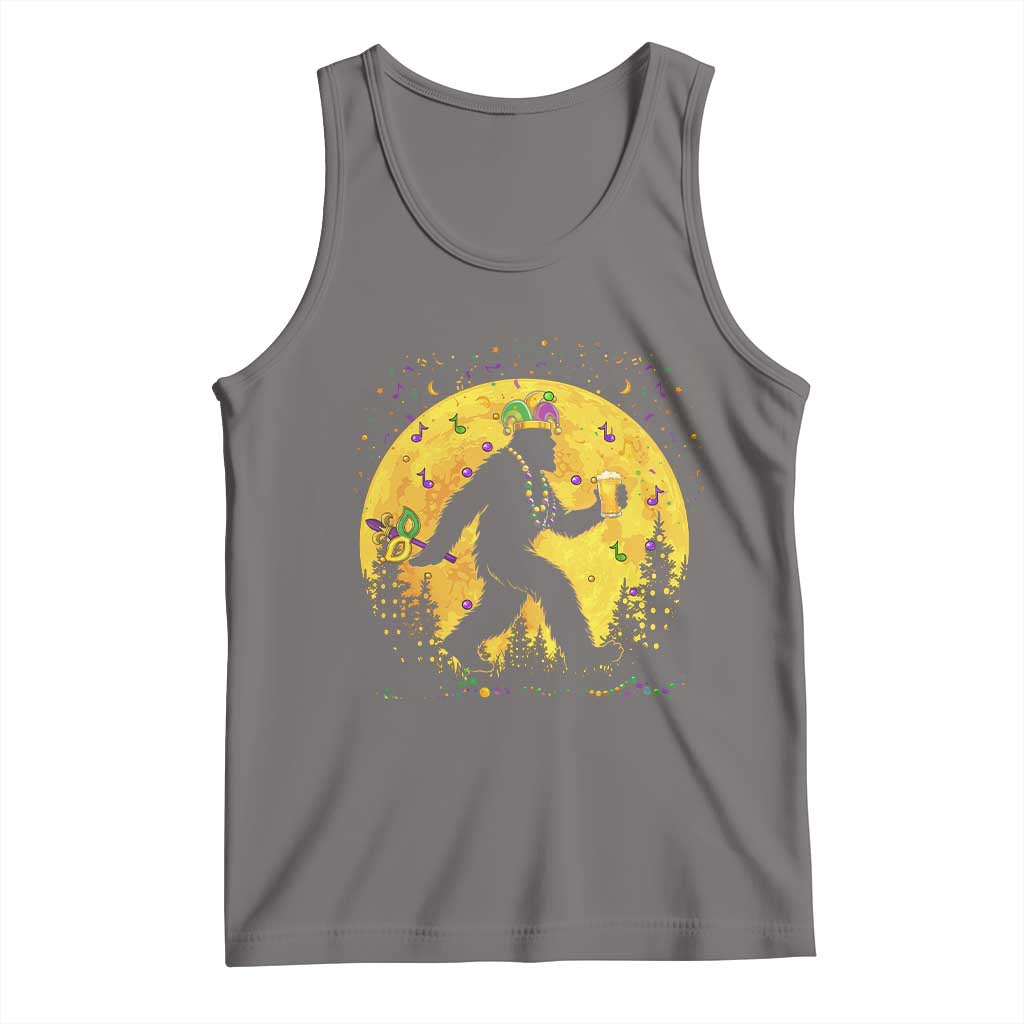 Mardi Gras Bigfoot Tank Top Funny Sasquatch Carnival Trendy Meme