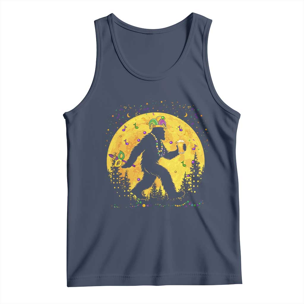 Mardi Gras Bigfoot Tank Top Funny Sasquatch Carnival Trendy Meme