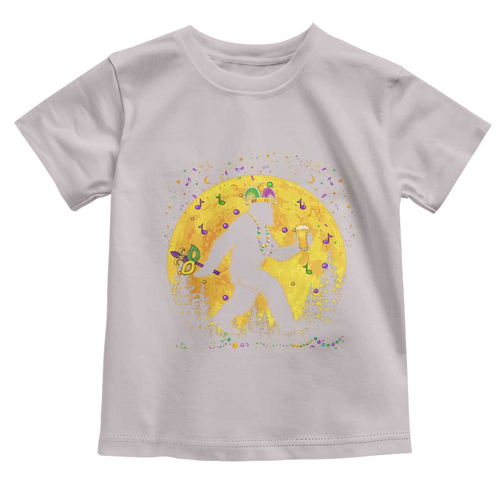 Mardi Gras Bigfoot Toddler T Shirt Funny Sasquatch Carnival Trendy Meme