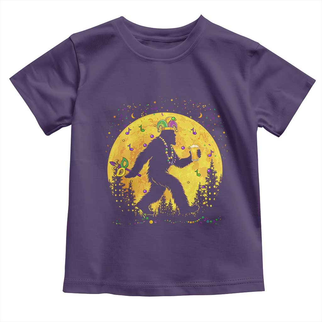 Mardi Gras Bigfoot Toddler T Shirt Funny Sasquatch Carnival Trendy Meme