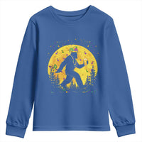 Mardi Gras Bigfoot Youth Sweatshirt Funny Sasquatch Carnival Trendy Meme