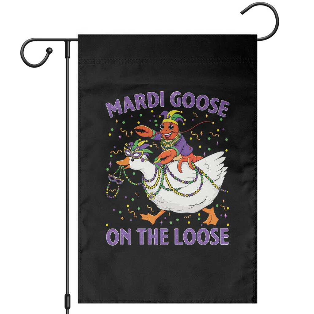 Funny Mardi Gras Garden Flag Goose Crawfish Carnival Trendy Meme
