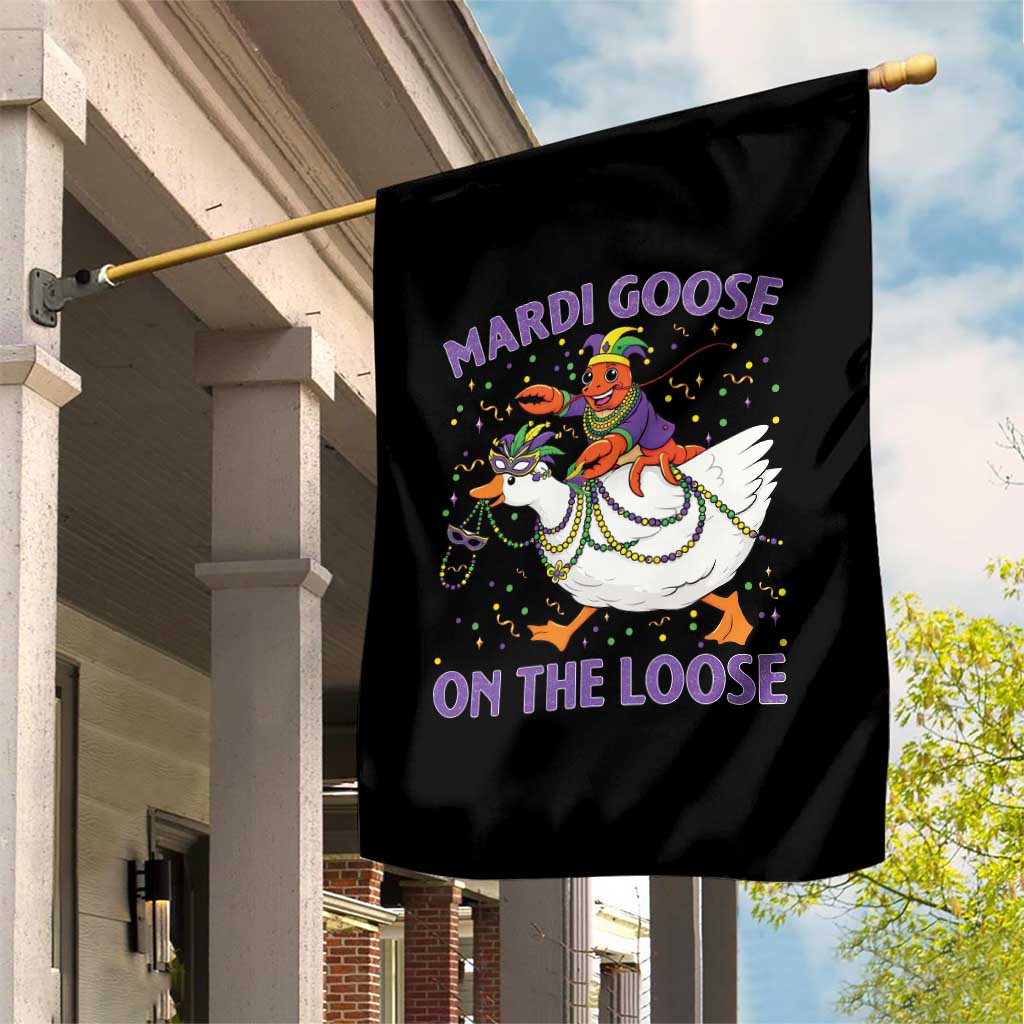Funny Mardi Gras Garden Flag Goose Crawfish Carnival Trendy Meme