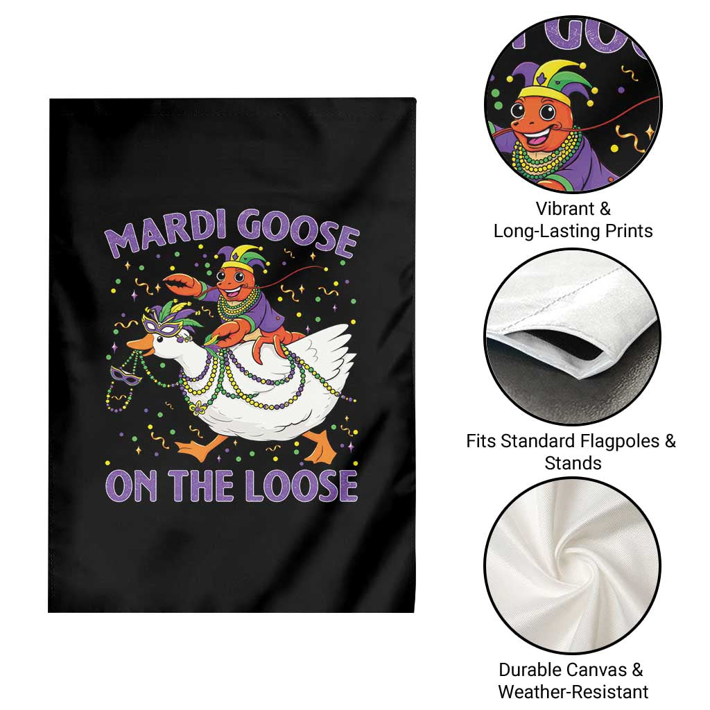 Funny Mardi Gras Garden Flag Goose Crawfish Carnival Trendy Meme