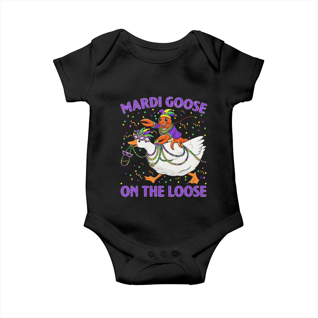 Funny Mardi Gras Baby Onesie Goose Crawfish Carnival Trendy Meme