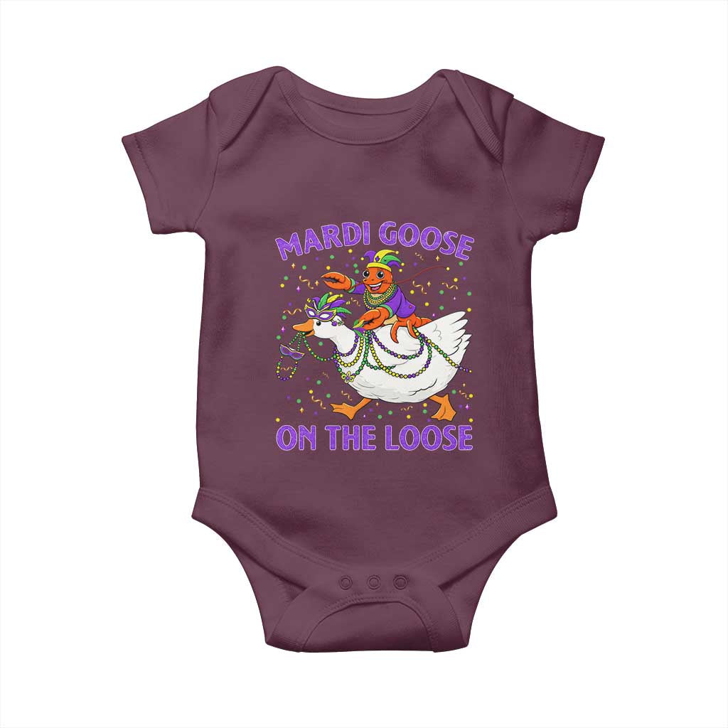 Funny Mardi Gras Baby Onesie Goose Crawfish Carnival Trendy Meme