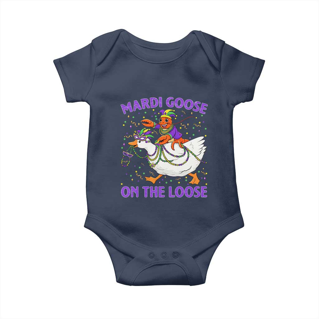 Funny Mardi Gras Baby Onesie Goose Crawfish Carnival Trendy Meme