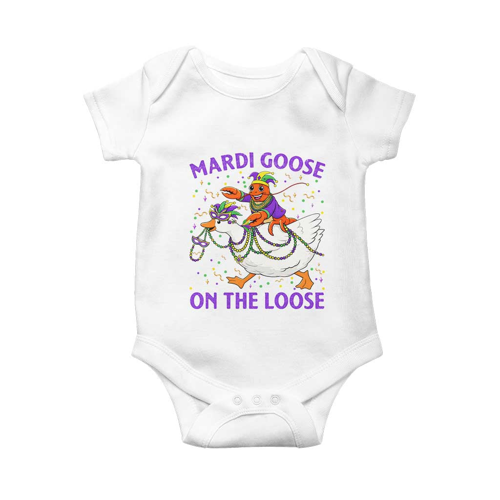 Funny Mardi Gras Baby Onesie Goose Crawfish Carnival Trendy Meme