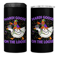 Funny Mardi Gras 4 in 1 Can Cooler Tumbler Goose Crawfish Carnival Trendy Meme