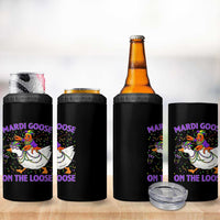 Funny Mardi Gras 4 in 1 Can Cooler Tumbler Goose Crawfish Carnival Trendy Meme