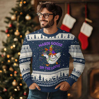 Funny Mardi Gras Ugly Christmas Sweater Goose Crawfish Carnival Trendy Meme
