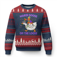 Funny Mardi Gras Ugly Christmas Sweater Goose Crawfish Carnival Trendy Meme