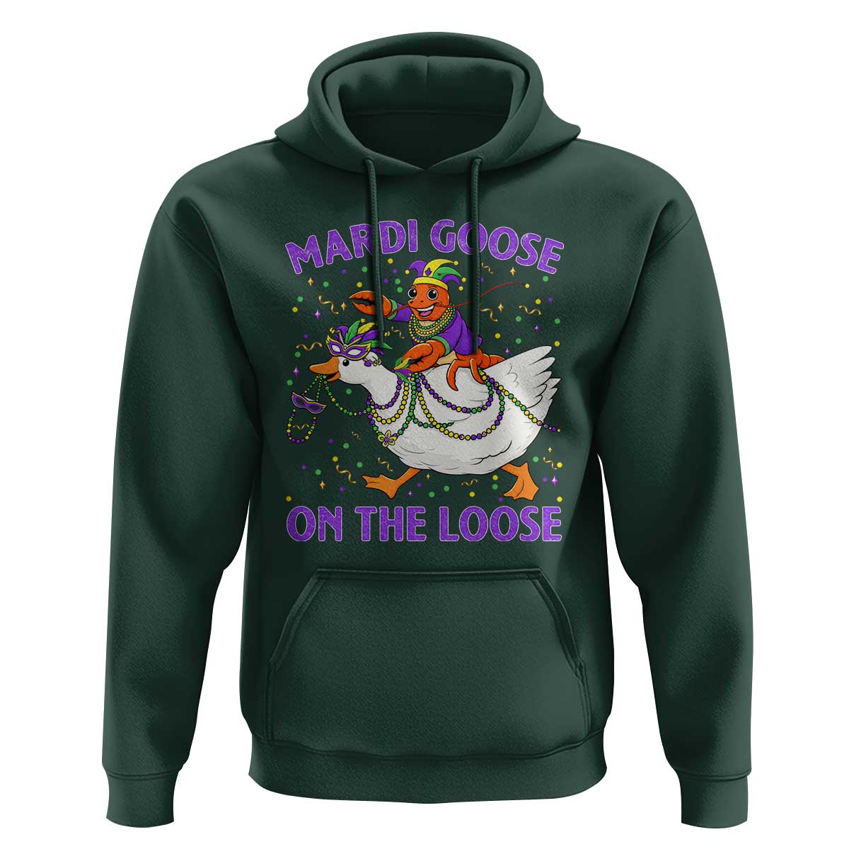 Funny Mardi Gras Hoodie Goose Crawfish Carnival Trendy Meme