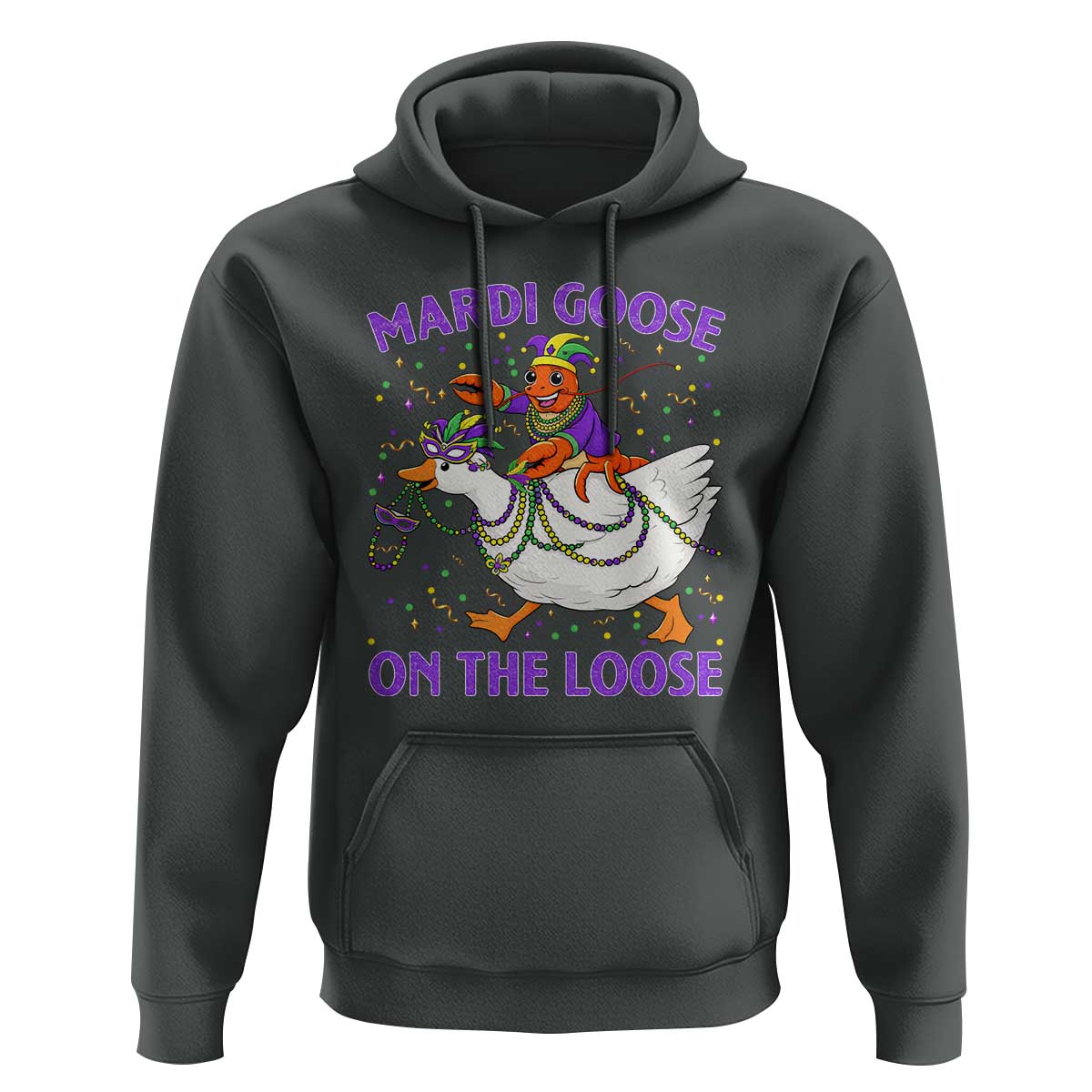 Funny Mardi Gras Hoodie Goose Crawfish Carnival Trendy Meme