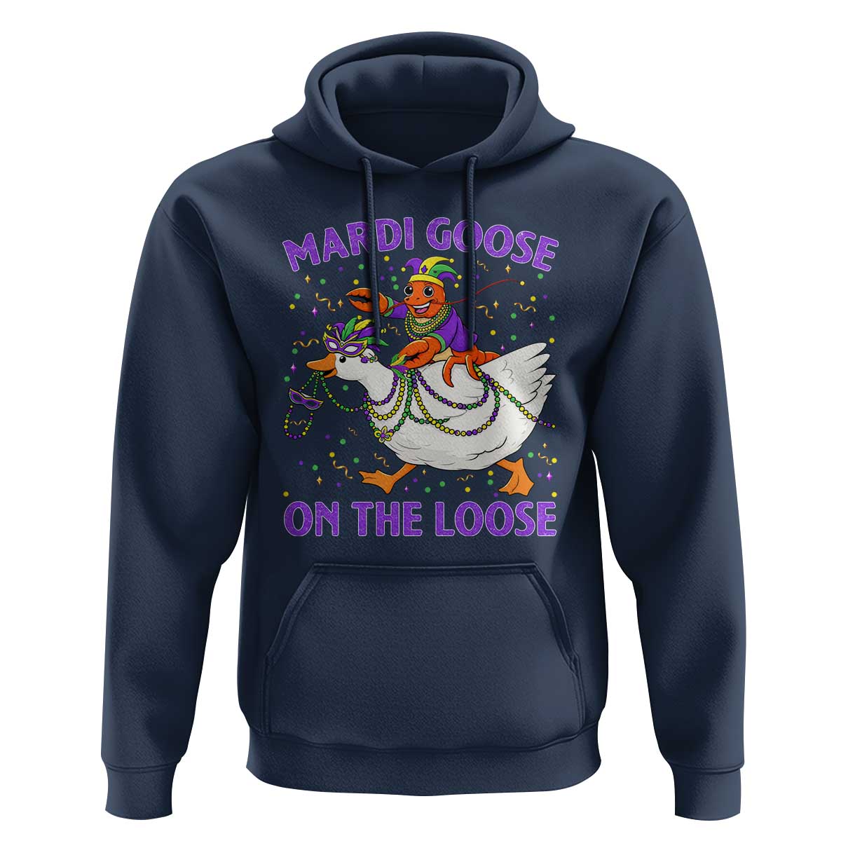 Funny Mardi Gras Hoodie Goose Crawfish Carnival Trendy Meme
