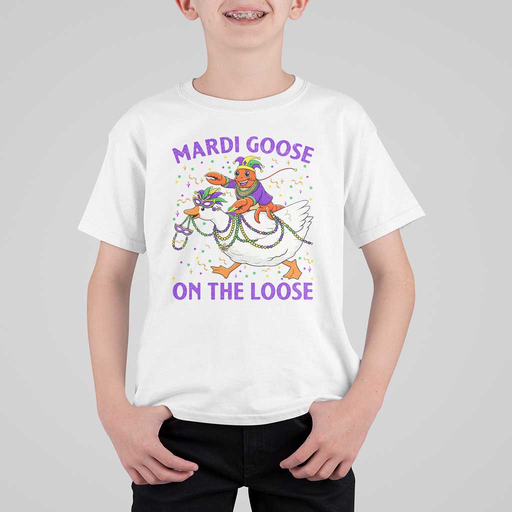 Funny Mardi Gras T Shirt For Kid Goose Crawfish Carnival Trendy Meme