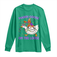 Funny Mardi Gras Long Sleeve Shirt Goose Crawfish Carnival Trendy Meme
