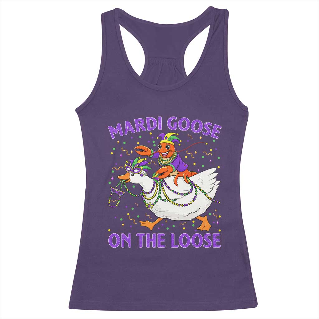 Funny Mardi Gras Racerback Tank Top Goose Crawfish Carnival Trendy Meme