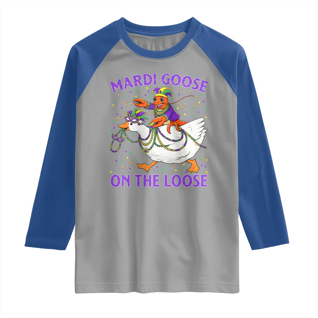 Funny Mardi Gras Raglan Shirt Goose Crawfish Carnival Trendy Meme