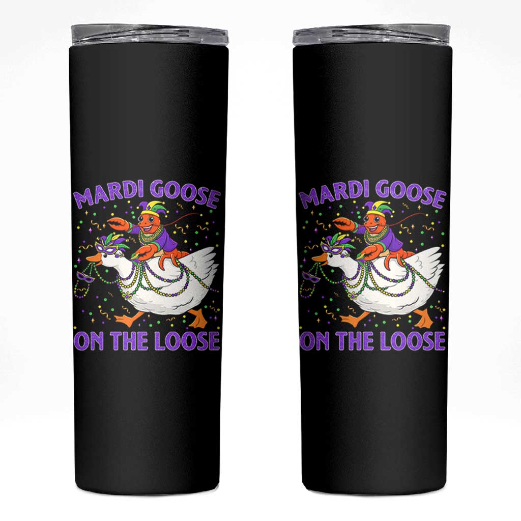 Funny Mardi Gras Skinny Tumbler Goose Crawfish Carnival Trendy Meme