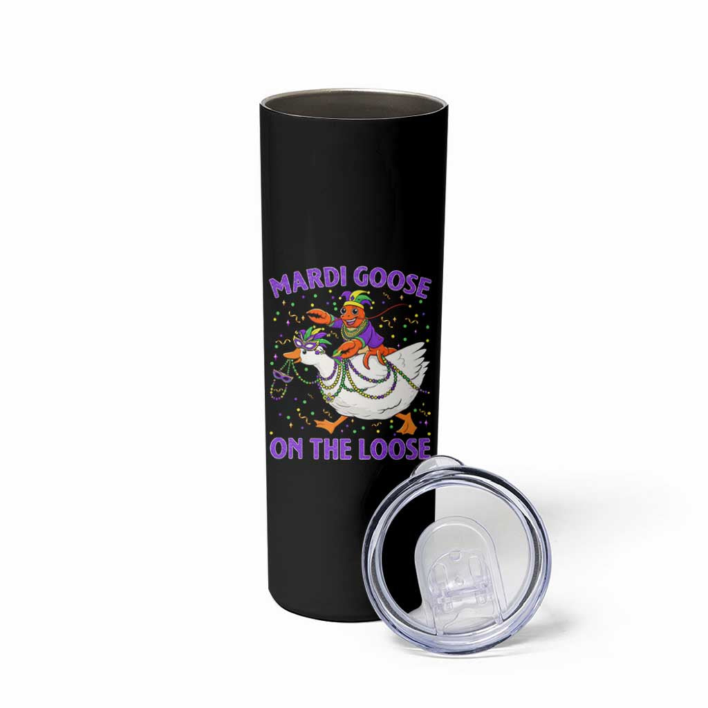 Funny Mardi Gras Skinny Tumbler Goose Crawfish Carnival Trendy Meme