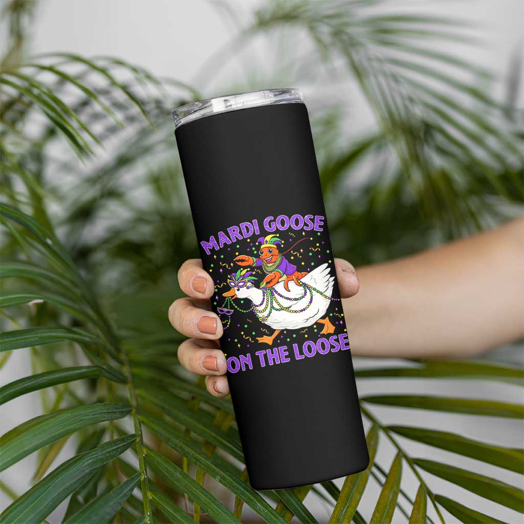 Funny Mardi Gras Skinny Tumbler Goose Crawfish Carnival Trendy Meme