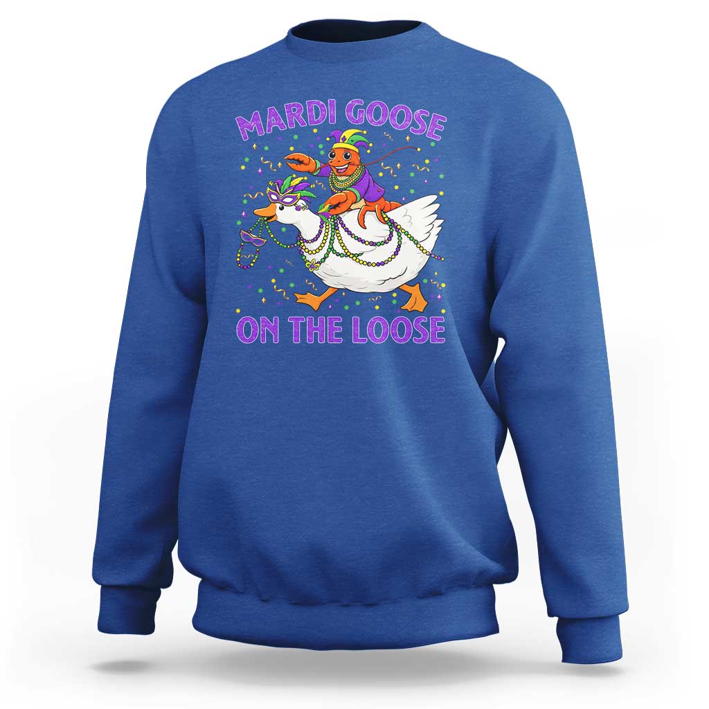Funny Mardi Gras Sweatshirt Goose Crawfish Carnival Trendy Meme