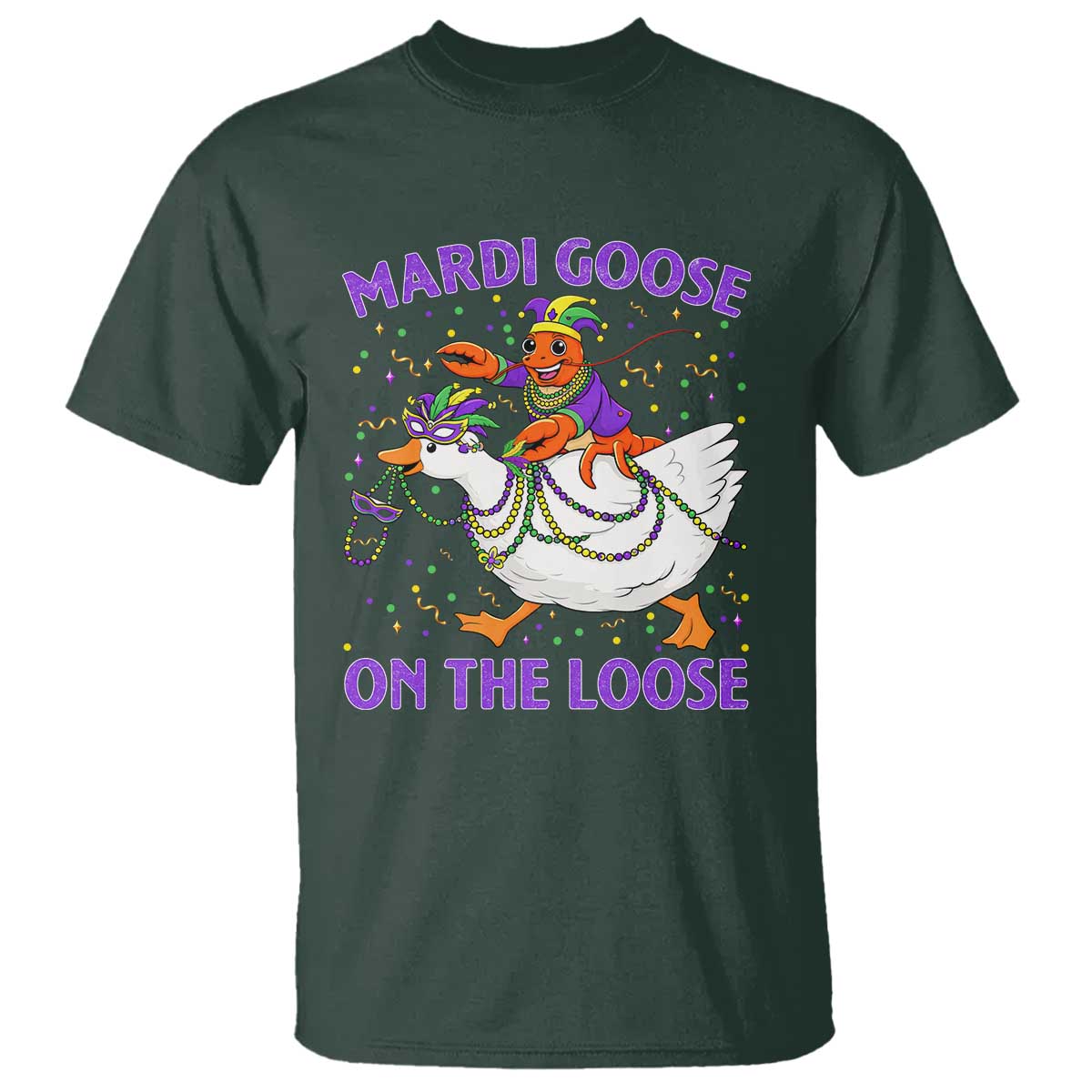 Funny Mardi Gras T Shirt Goose Crawfish Carnival Trendy Meme