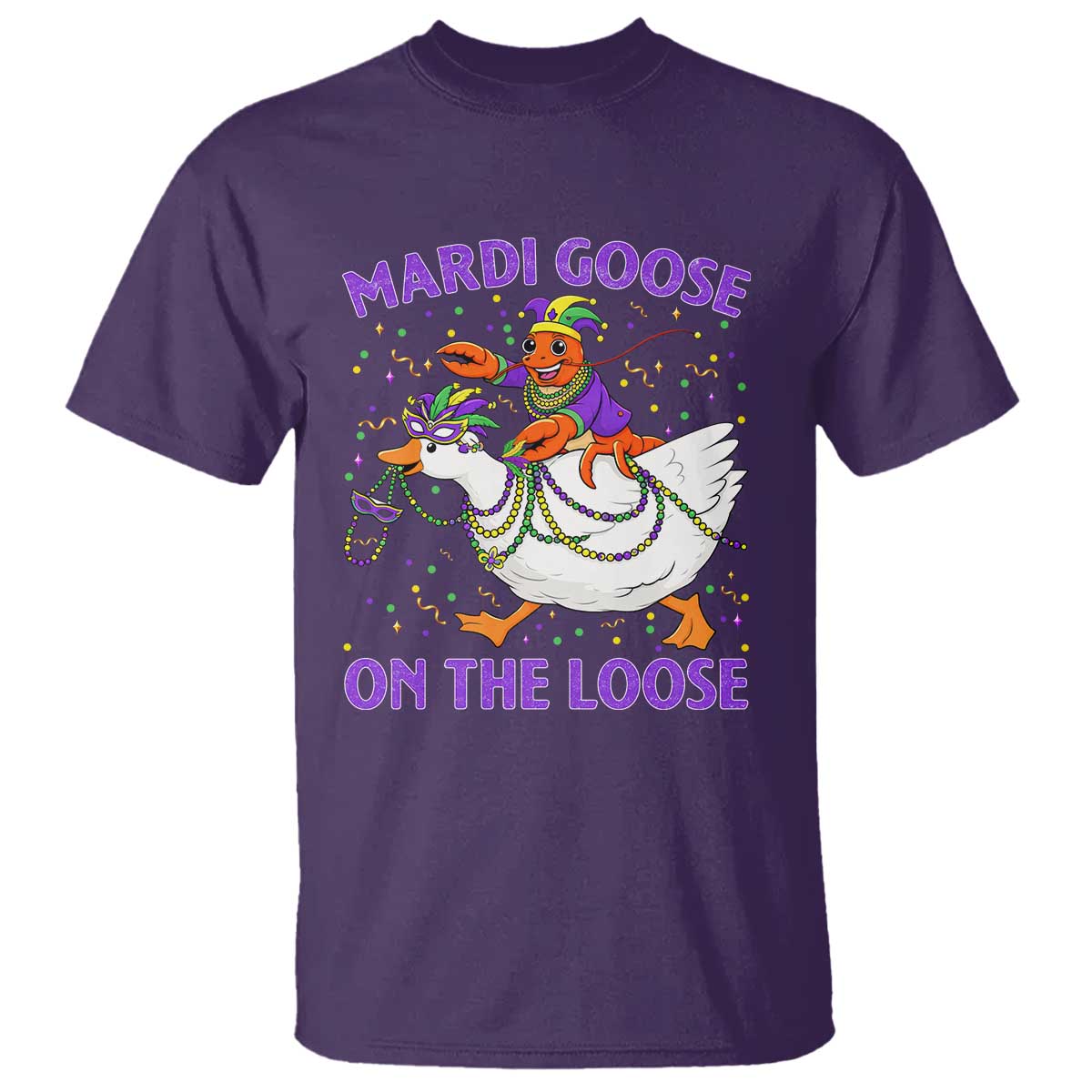 Funny Mardi Gras T Shirt Goose Crawfish Carnival Trendy Meme