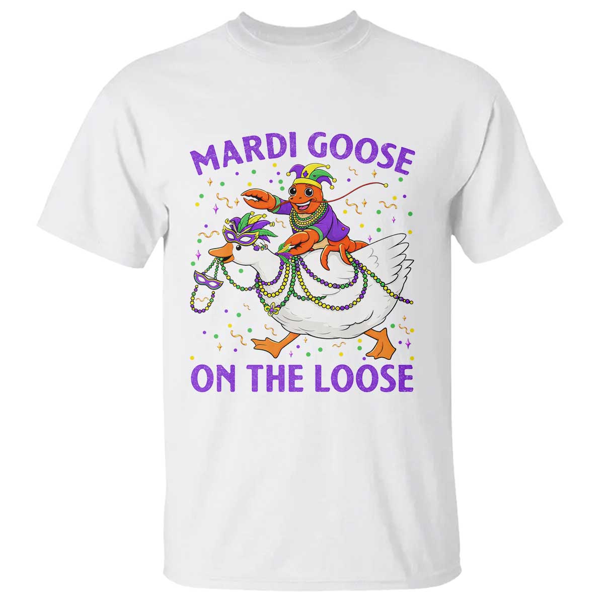 Funny Mardi Gras T Shirt Goose Crawfish Carnival Trendy Meme