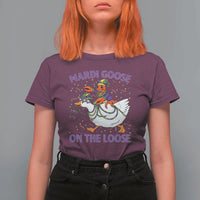 Funny Mardi Gras T Shirt For Women Goose Crawfish Carnival Trendy Meme