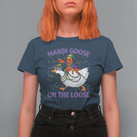 Funny Mardi Gras T Shirt For Women Goose Crawfish Carnival Trendy Meme