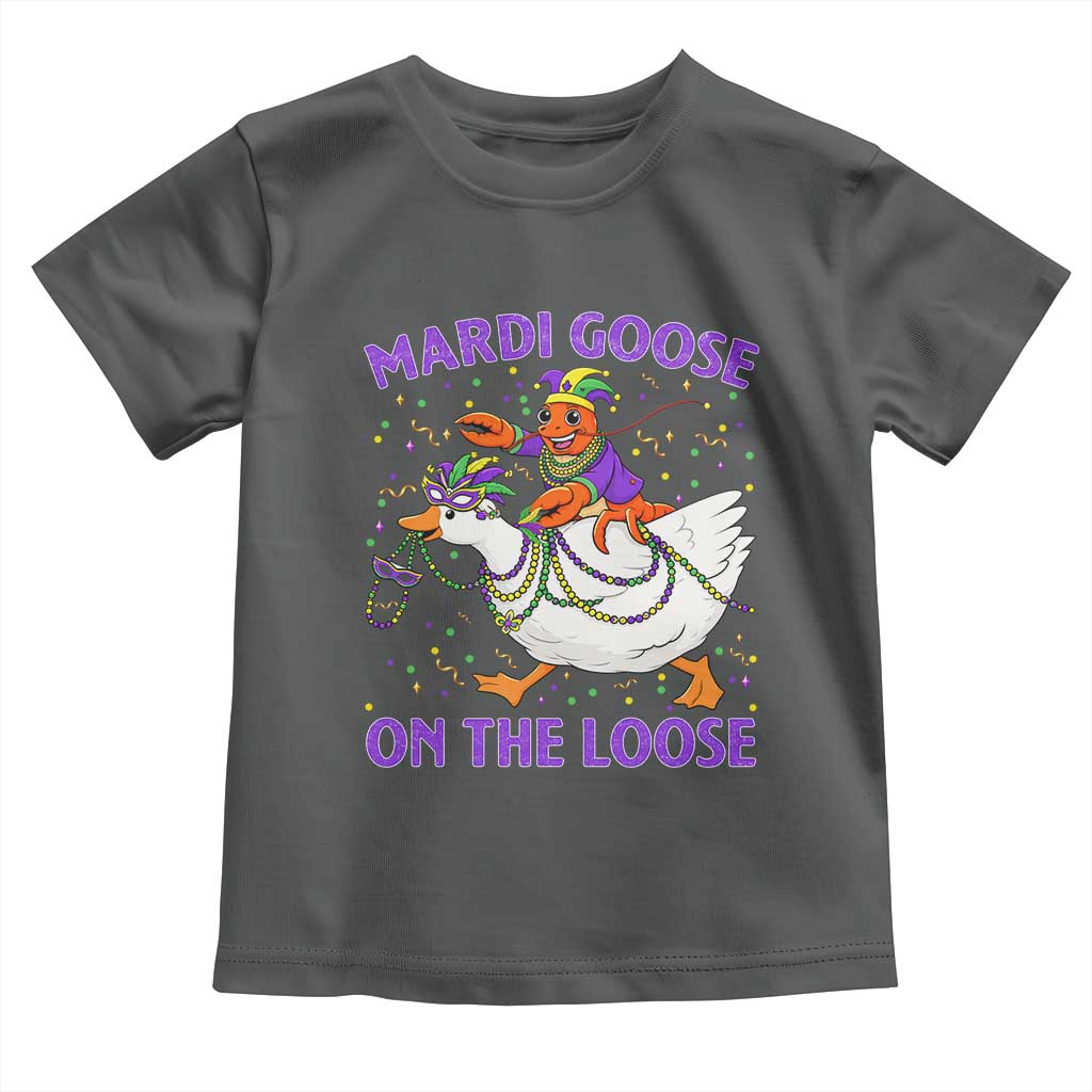 Funny Mardi Gras Toddler T Shirt Goose Crawfish Carnival Trendy Meme