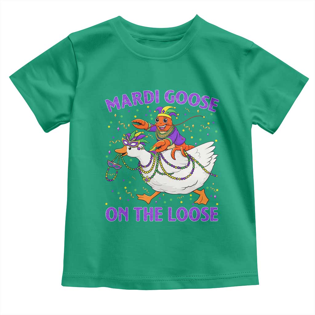 Funny Mardi Gras Toddler T Shirt Goose Crawfish Carnival Trendy Meme