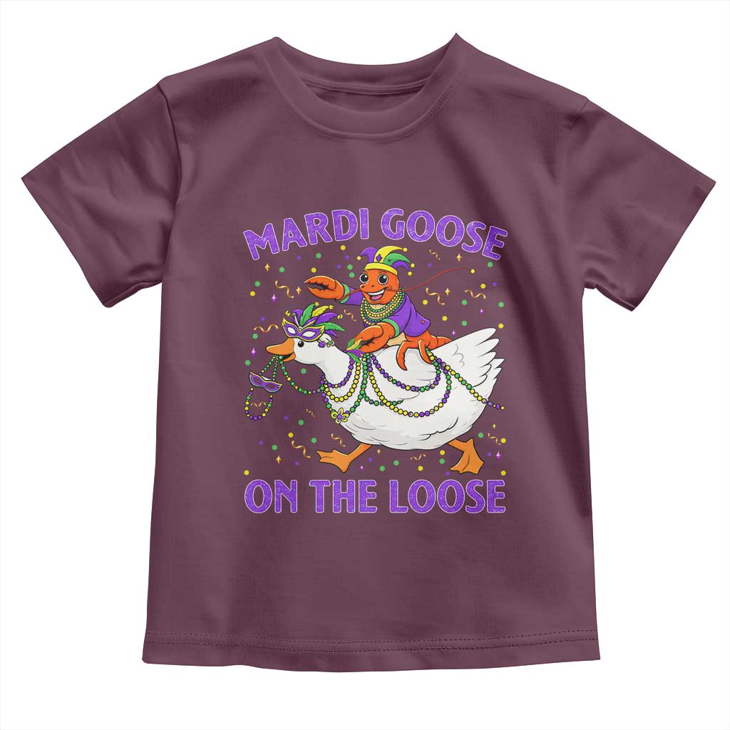 Funny Mardi Gras Toddler T Shirt Goose Crawfish Carnival Trendy Meme