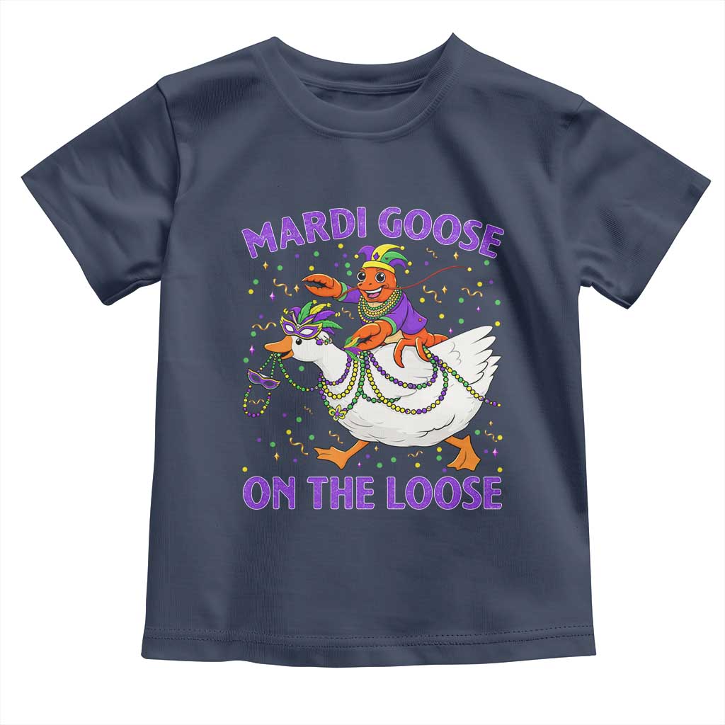 Funny Mardi Gras Toddler T Shirt Goose Crawfish Carnival Trendy Meme